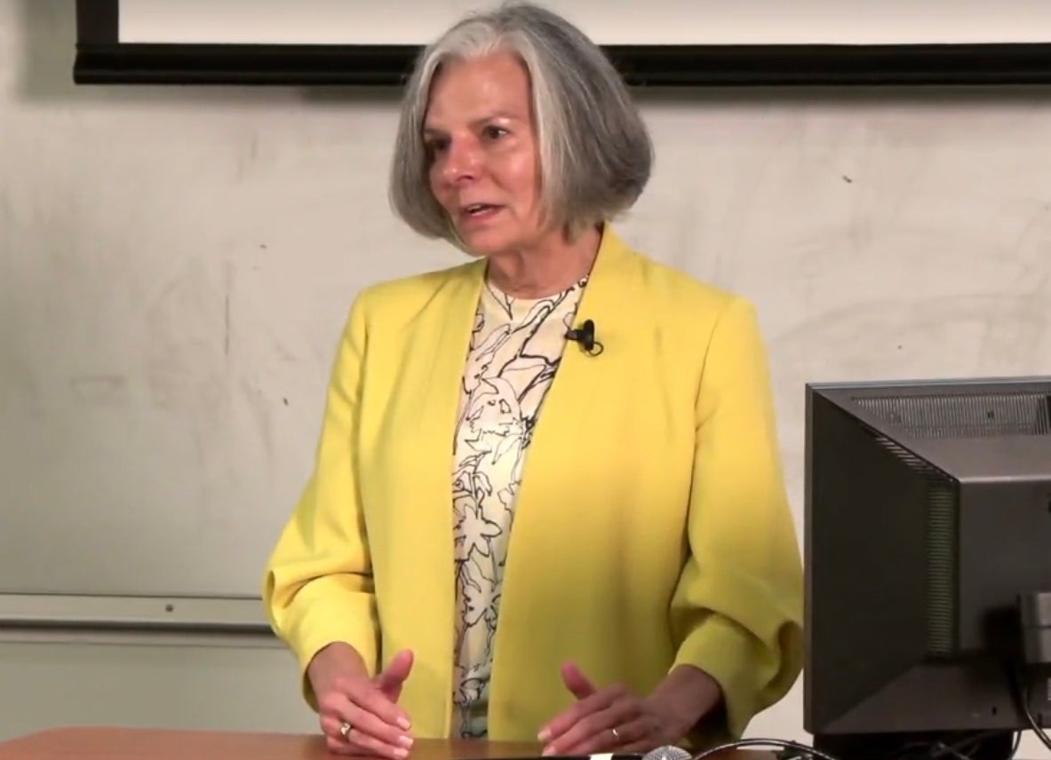 Julie Gerberding speaking at 2025 LaMontagne Symposium